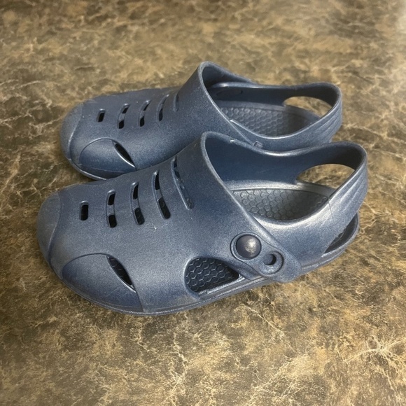 Okabashi Navy Rubber Slip On Sandals Kids Size 9 - Picture 4 of 7